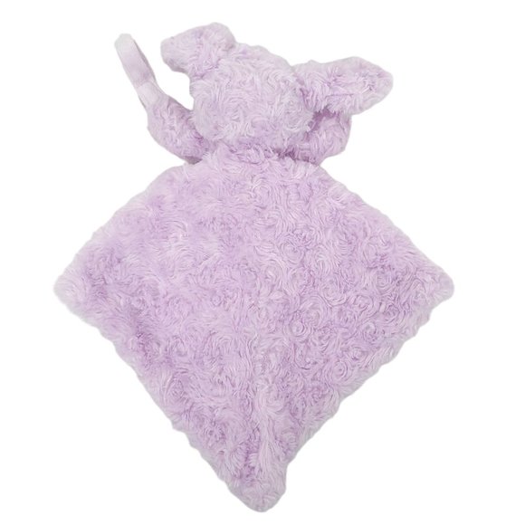 Blankets And Beyond Lovey Security Blanket Plush Bunny Purple Violet Bow 12 x 14 - Picture 2 of 8